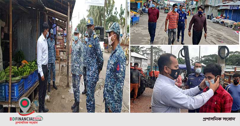 নিষেধাজ্ঞা বাস্তবায়ন নিশ্চিতকরণে ভোলা জেলা প্রশাসনের অভিযান পরিচালিত
